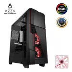 AZZA ATX Mid Tower Tempered Glass Gaming Case Crimson 211G – Black