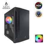 AZZA Micro ATX Mini Tower Tempered Glass Bastion 120 With 14cm Rainbow RGB Fan – Black