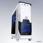 Tsunami Computer Case ATX Case NP CA-V1 Gaming White-Blue