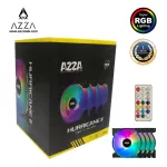 AZZA PWM Fan Case 120mm. Hurricane II Dual Ring Digital RGB with Remote Controller - Black Pack 4+1