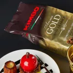 100% roasted coffee beans, Kim Bo 100% Arabica Gold 250 grams imported from Italy.