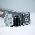 กาแฟแคปซูลฟอร์ติสิโม Fortisimo Cafe Ron ที่เข้ากันได้กับเครื่องชงเนสเพรสโซ่ ริทเทรสโต อินเทนโซ Ristretto Intenso 10 แคปซูลอลูมิเนียม