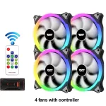 darkFlash 140mm Case Fan PC Cooling RGB Fan AURA SYNC 5V/3pin Header with IR Remote Quiet Computer Case CPU Cooler and Radiator
