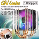 For Lag X79 X99 Cpu Cooler 3/4pin Dual Tower Quiet Cooling Fan 4 Heatpipe Heatsink Cooler For Intel 775/1155/1156/1366 Amd