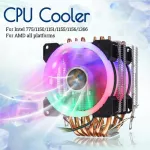 6 Heatpipe Dual Cpu Cooler 4-Pin Rgb Computer Case Cooling Fan Pc Quiet Heatsink Fans For Intel 775/1150/1151/1155/1156/1366amd