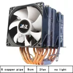 CPU COOLE CPU Fan Red LED 90mm 800-2000RPM 6 Heat Pipe Condction Support AMD and Intel Sockets with Installation Accessories
