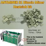 Bitcoin Miner Antminer ASIC BTC 180GH/S Rig Diy Aluminum Heatsink Cooling Kit72PCS