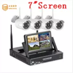 Sunsee Digital 4ch 720p 7 "LCD Screen Monitor HD Wireless NVR Kit Security Surveillance System Wifi IP KIT PLUG and Play Waterproof