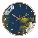 14 inches, 35 cm. Specially quiet house clock. Ginkgo, Chinese style living room, Th34012.