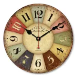 สไตล์ยุโรปที่เรียบง่ายนาฬิกาแขวนย้อนยุคสร้างสรรค์นาฬิกาปลุกรอบไม้ปิดเสียงนาฬิกาแขวน 12นิ้ว TH34070