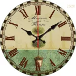 นาฬิกาแขวนย้อนยุคย้อนยุคที่เรียบง่ายบุคลิกภาพห้องนั่งเล่นนาฬิกาห้องนอนนาฬิกาไม้ TH34076