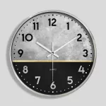 นาฬิกาแขวนโลหะแบบเรียบง่ายห้องนั่งเล่นนาฬิกาดิจิตอลควอตซ์นาฬิกากรอบอลูมิเนียมนาฬิกาแขวนด้านแคบ 12 นิ้ว 30CM TH34000