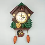 ใหม่นาฬิกาแขวนรูปบ้านนกกาเหว่าการ์ตูนเด็กตกแต่งห้องนาฬิกาแขวนเพลงบอกเวลาทุกชั่วโมง TH34035