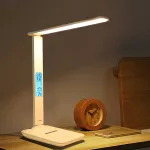 โคมไฟตั้งโต๊ะหรี่แสงได้พับเก็บได้ที่มีปฏิทินอุณหภูมิปลุกการอ่านโคมไฟตั้งโต๊ะ LED โคมไฟตั้งโต๊ะสำนักงานโคมไฟตั้งโต๊ะบ้าน