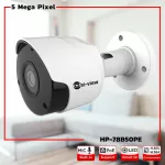 Hi-video CCTV CCTV IP Camera HP-78B50PE Bullet Camera Built-in Mic. Clear 5MP 1280x1936p 2.8mm. Record IR SMD 30 meters.