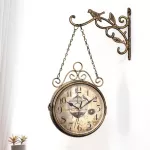 Retro creatively created two -sided clock, simple steel clock, decorating the living room, fashion watch, TH34181