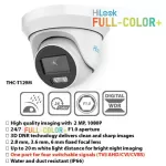 HiLook กล้องวงจรปิด 1080P THC-T129-M Full Color, IP66, 3D DNR ภาพชัดกว่าเดิม ภาพสี ตลอดเวลา