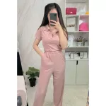 Long pants set Pastel style, soft fabric Wearing soft, comfortable, comes with cute colors, can be worn for both traveling and every occasion. Inquire about chat with the shop, check the color before ordering.
