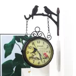 Retro European style, house decoration, clock, steel hung, clock, sound, bar, cafes, two -sided hanging clock tower, Th34182
