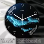 นาฬิกาแขวนสร้างสรรค์ห้องนั่งเล่นคริสตัลพอร์ซเลนนาฬิกาทรงกลม MDF นาฬิกาแขวน 30cm TH34209