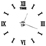 DIY นาฬิกาแขวนผนังสไตล์ยุโรปอะคริลิคขนาดใหญ่สร้างสรรค์สามมิติสติ๊กเกอร์ติดผนังนาฬิกาโรมันเงียบ TH34219