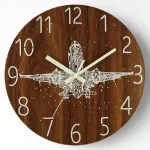 12 inches, 30 cm, glowing clock, bedroom, closing sound, creative wooden watches, living rooms, houses, tonors, easy to Th34257