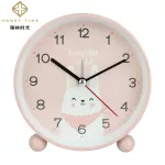 นาฬิการูปสัตว์การ์ตูนน่ารักเด็กนักเรียนนาฬิกาอิเล็กทรอนิกส์ 4.5 นิ้วไฟกลางคืนนาฬิกาปลุกสีเงียบ TH34285