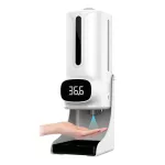 K9 Pro 2-in-1 Infrared temperature and 1000ml automatic sensor soap dispenser supports 12 languages.