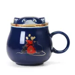 300ml Creative Chinese Classical Style Ceramic Tea Cup Culture Business Office Cup Filter Tea Cup With Cute Cat Tea Mug