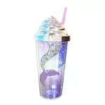 Personality Printing Double Layer Transparent Straw Cup Symphony Laser Paper Plastic Cup Beverage Coffee Cup Water