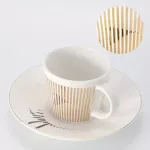 Mirror Reflection Coffee Cup Plate Luxury After Ceramic Running Horse/Deer/HummingBird Mug Wy80114
