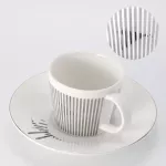 Mirror Reflection Coffee Cup Plate Luxury Afternoon Tea Set Ceramic Running Horse/deer/hummingbird Mug Wy80114