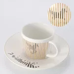 Mirror Reflection Coffee Cup Plate Luxury After Set Ceramic Running Horse/Deer/Hummingbird Mug