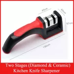 Tokai, a knife and scissors, 2 multi -purpose ceramics, rough & fine models, model SR -50 - red