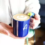 Cute Blue Stitc H Ceramics Mugs Coffee Milk Tea Office Drinkware The Best Birthday with Box