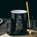 Luxury Marble Pattern Ceramic Mugs Gold Constellation Couple Morning Mug Milk Coffee Tea Breakfast Creative Cup