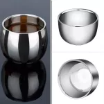 120ml/200ml Double Layer Soap Cup Heat Insulation Smooth New Stainless Steel Shaving Bowl Drinkware Student
