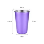 500ml Reusable Tumbler Stainless Coffee Mugs Outdoor Camping Party Travel Mug Drinking Juice Tea Beer Cups