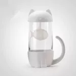 Cute Cat Glass Cup Tea Mug with Filter Strainer Glass Cup Tea Infider Filter Home Office Container