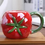 450ml Creative Fruit Ceramic Mug Cute Strawberry Coffee Mug with Children's Milk Cup Personalized Fruit Shape Office Cups