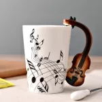 Novelty Guitar Ceramic Cup Personality Note Milk/juice/lemon/coffee Mug Tea Cup Home/office Drinkware