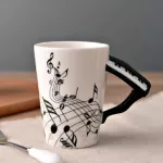 1pcs Creative Music Instrument Style Mugs Cup Novelty Guitar Ceramic Modeling Home Office Coffee Milk Drinkware