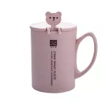 1PC MUG COFFEE CUP CERAMIC CREATIVE COLOR Heat-Resistant Mug with LID 450ml Children's Office Home Beverage 45