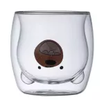 Funny Animal Double Wall Glass Cup Coffee Mug Milk Glass Heat-Resistant Glass New Year Mug