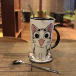Creative Cartoon Ceramic Mug Personality Super Large Capacity Coffee Mark Milk Cute Breakfast Oatmeal Milk Tea Cup Couple
