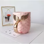 Beauty Mermaid Handle Large Capacity Tea Milk Creative Pearl Gold Coffee Mug Drinkware 300ml
