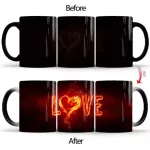 1pcs New Thermochromic Magic Cup Love Color Changing Mug Ceramic Coffee Milk Cup Drink More Hot Water for Friends Log