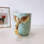 Beauty Handle Large Capacity Tea Milk Cup Creative Pearl Glaze Gold Coffee Mug Drinkware 300ml