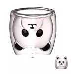 Creative Cute Bear Double-Layer Coffee Mug Glass Cup Carton Animal Milk Glass Lady Cute Funny Mugs