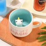 350ml Creative 3D Cartoon Ceramic Water Cup Snowman Cute Cute Cup Cup Breakfast Milk Cup Child Cup